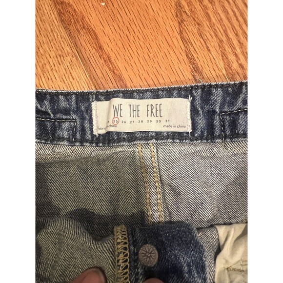 We The Free Mini Jean Skirt Size 25 Western Denim Concert Summer Frayed Hem - Picture 2 of 6